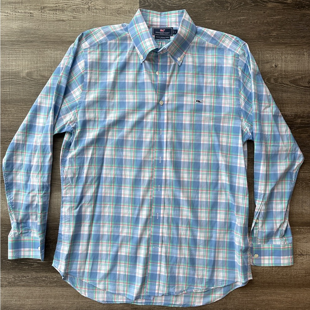 Vineyard Vines Button Down Slim Fit Whale Shirt Large